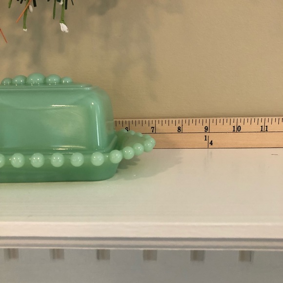 Relisted! Vintage Light Green Jade Butter Dish 7” Candlewick - Picture 4 of 13